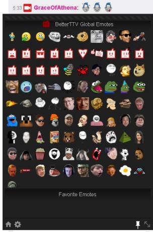 BTTV Emotes Menu