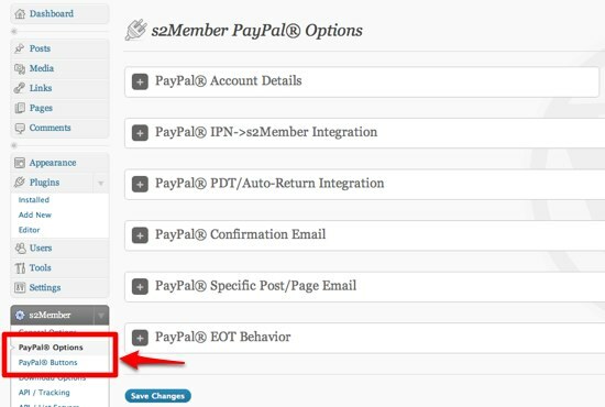 Как создать сайт только для членов, используя WordPress 07 s2Member PayPal Options