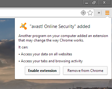 Avast - Плагин защиты браузера - Chrome