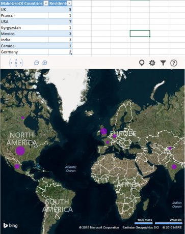 Excel Bing Maps