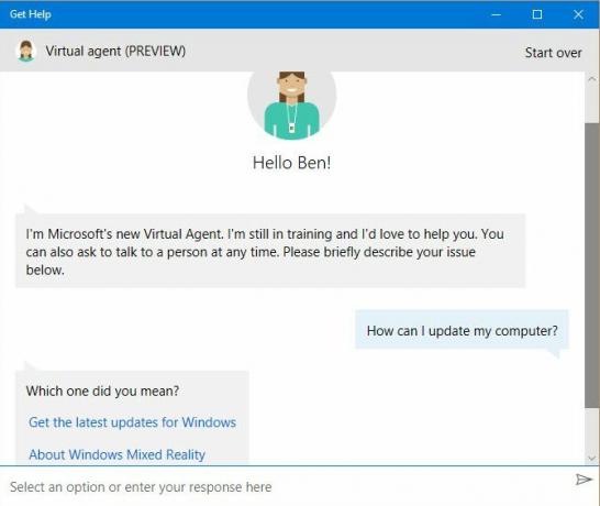 Получите поддержку через приложение Windows 10 Get Help