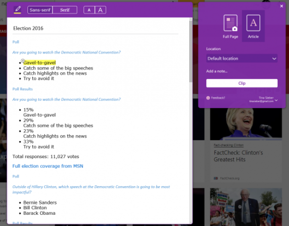 OneNote Web Clipper на краю