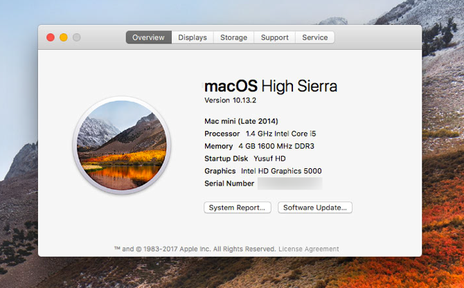 Информация о системе MacOS