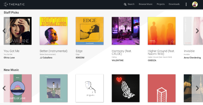Thematic имеет бесплатную музыку для профессиональных музыкантов для использования на YouTube
