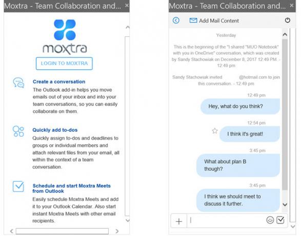 Надстройка для Moxtra Outlook