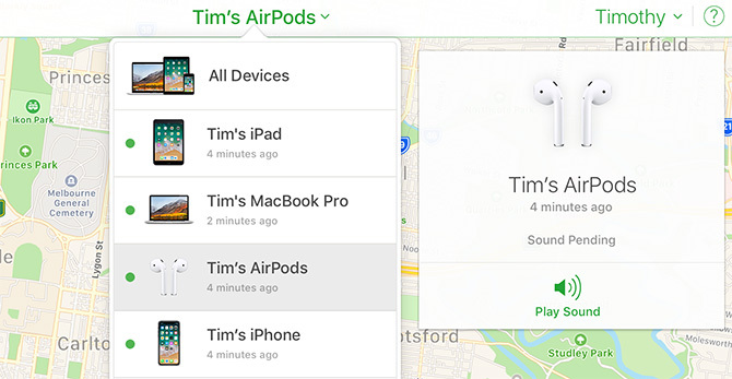 Найти AirPods с iCloud