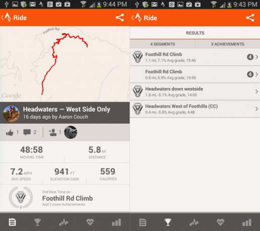 4 Strava - Просмотр Поездки & Сегменты