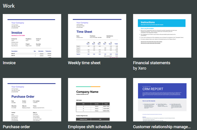 Шаблоны Google Sheets