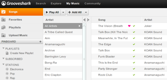 Grooveshark My Music