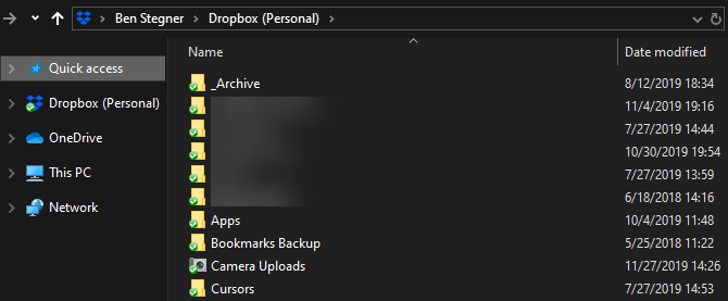 Папка Dropbox для Windows