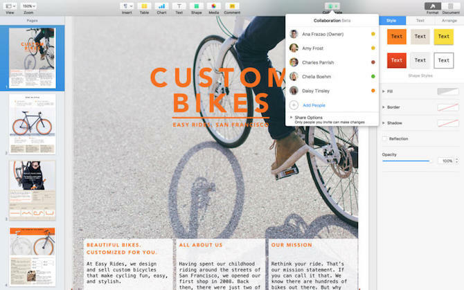Создание брошюры в iWork Suite