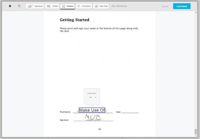 Подписание документа PDF