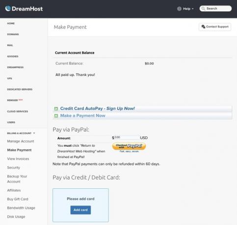 Что вы должны искать в веб-хостинга? оплата учетной записи Dreamhost