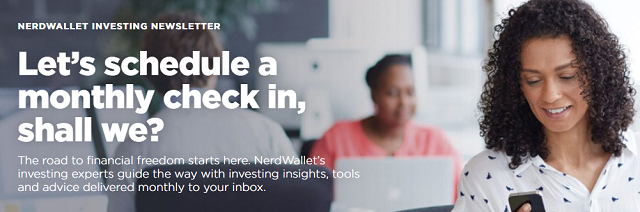 Скриншот подписки на рассылку новостей NerdWallet
