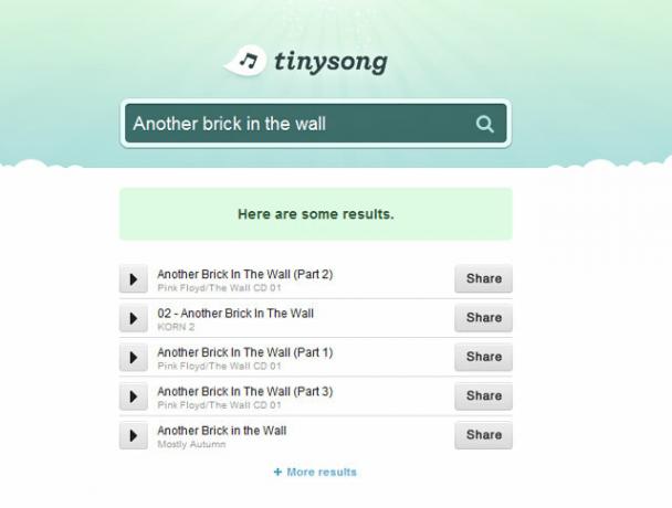 Поделиться песнями с Tinysong