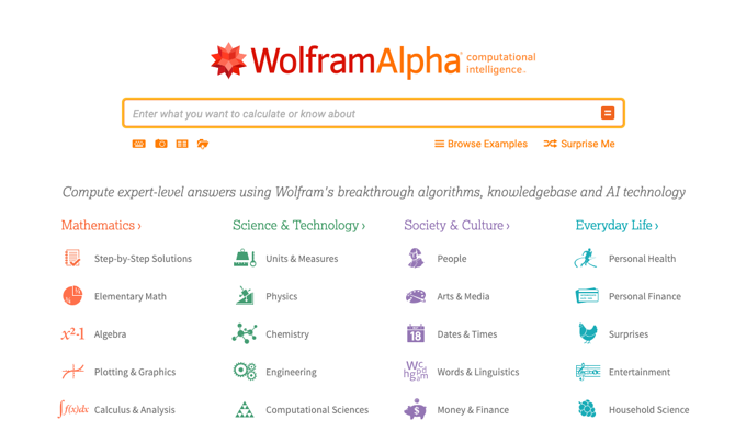 Скриншот Wolfram Alpha