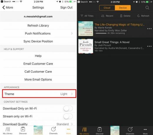 Эти популярные приложения поддерживают ночной режим на iOS Audible NightMode e1496342496530