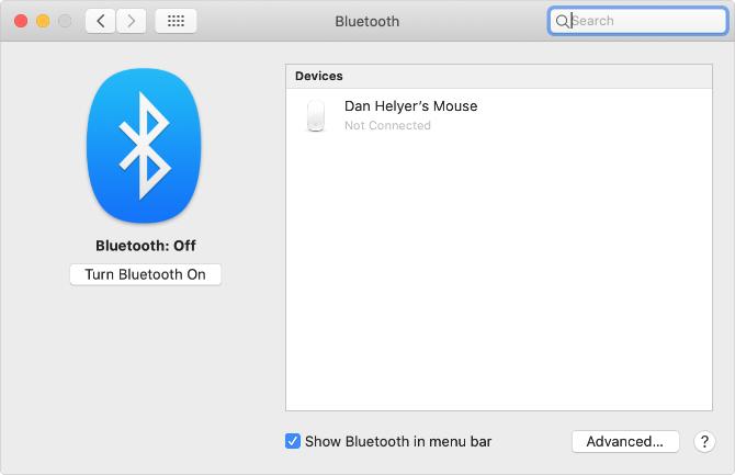 Включите кнопку Bluetooth в системных настройках Mac