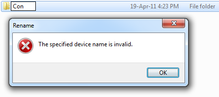 Windows Naming Renaming Folders