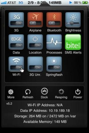 sbsettings переключает iphone