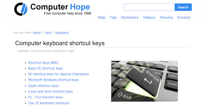 Этот полезный сайт известен как Computer Hope