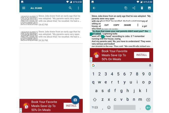 лучшие ocr приложения android извлекать текст