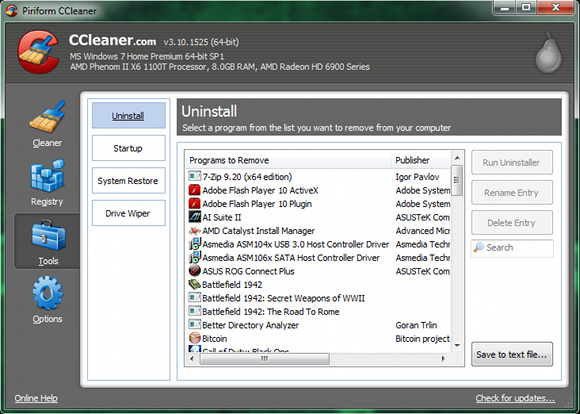 программное обеспечение ccleaner