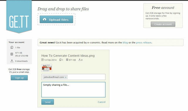 Делитесь файлами с Ge.tt