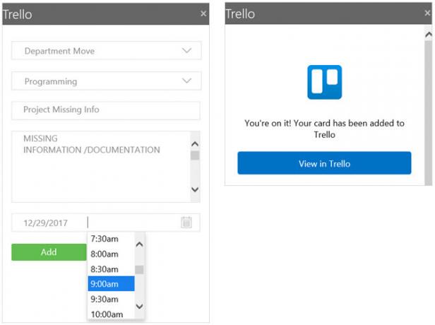 Надстройка управления проектами Trello Outlook