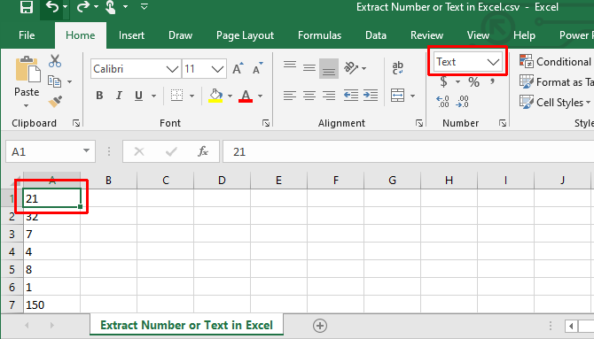 Числа отформатированы как текст в Excel.