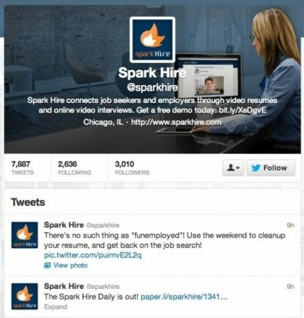 Как использовать Twitter, чтобы помочь вам найти работу Sparkhire 564x590