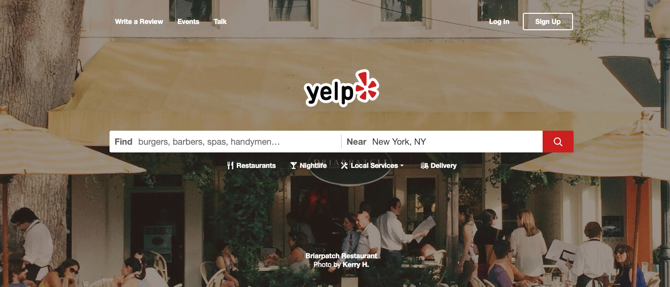 Скриншот Yelp