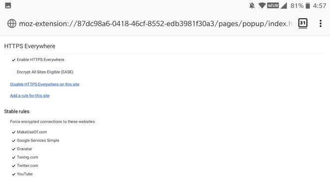 HTTPS везде Firefox Android