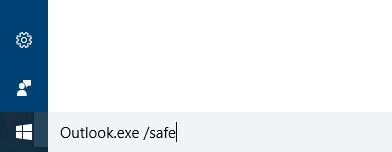 Запуск Outlook в безопасном режиме в Windows 10