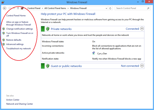 Win8-брандмауэр