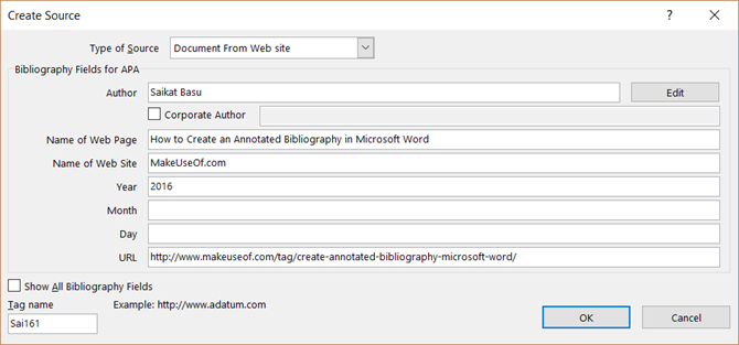 Простое руководство по вкладке Microsoft Word References MSWord BibliographyCreateSource