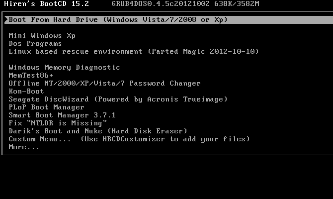 Загрузочный компакт-диск Hiren: универсальный загрузочный компакт-диск для всех нужд Главное меню HBCD 670x400