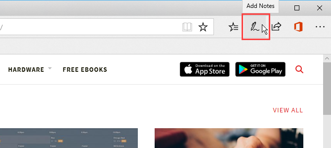 Нажмите Добавить заметки в Edge
