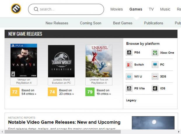 Metacritic-Game-Обзоры