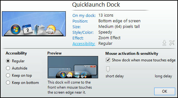 ObjectDock: быстрая настройка рабочего стола и повышение его функциональности [Windows] Настройки ObjectDock Главная Доступность