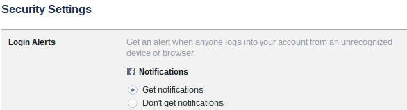 Facebook-Notification-безопасности