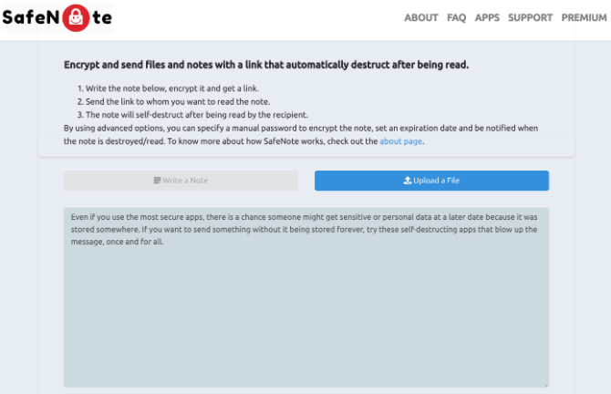 Safenote отправляет самоуничтожающиеся сообщения и файлы