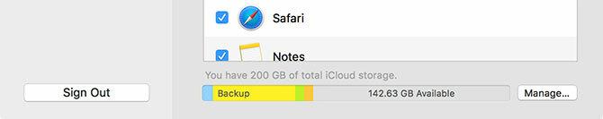 Место для хранения iCloud