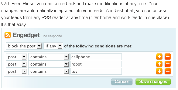 Два онлайн-сервиса для очистки RSS-каналов feedrinse2