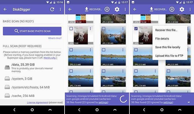 DiskDigger фото восстановления Android