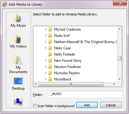 Winamp - Solid Media Player, который отлично справляется с управлением вашей музыкальной коллекцией [Windows] Winamp Добавить медиа в библиотеку