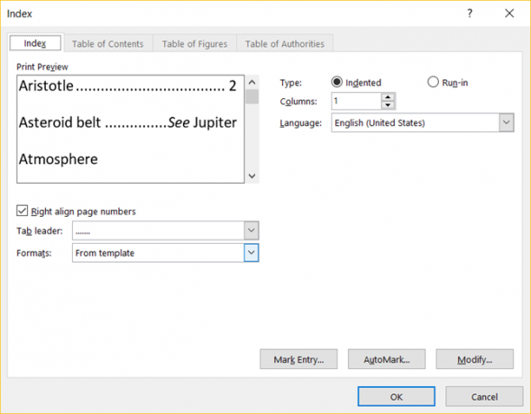 Простое руководство по вкладке «Ссылки на Microsoft Word» MSWord Indexformat