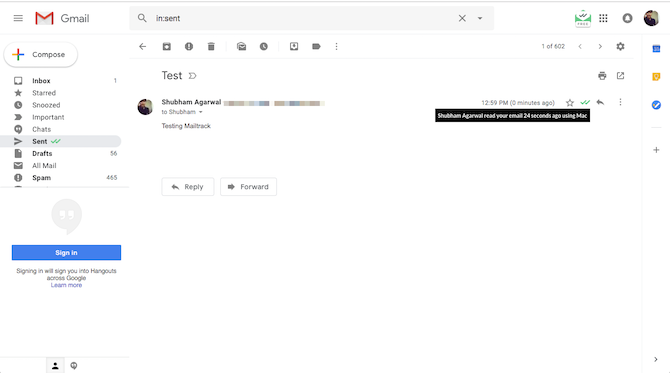 Mailtrack Google Chrome Extension