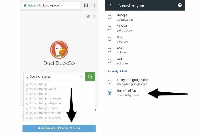 Duckduckgo Bang Chrome мобильный