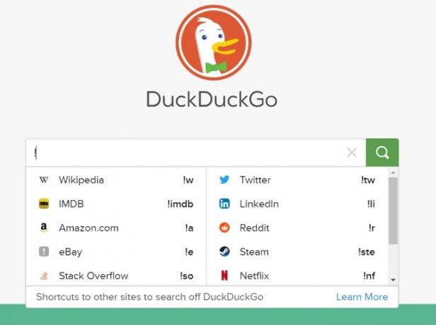 DuckDuckGo Bangs Частный поисковик